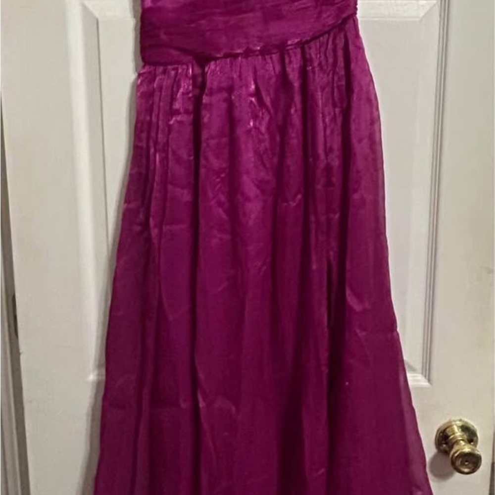 Elegant One-Shoulder Pink Dress - Picture 3 of 4